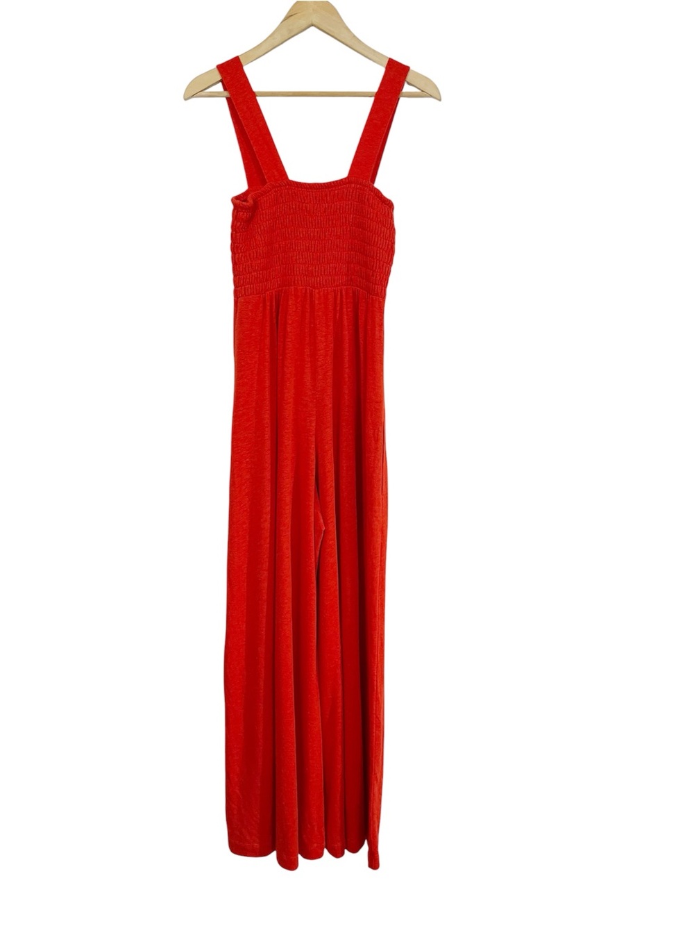 Free People Beach Homecoming Jumper Blue Wide Leg Jumpsuit Red Orange XS - Picture 5 of 6